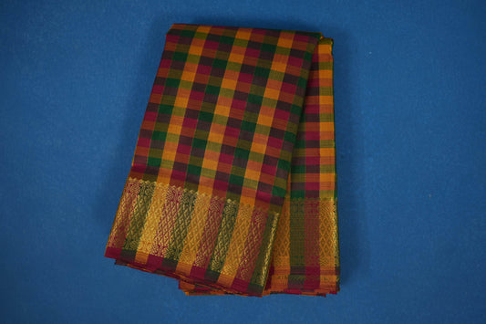 Multi color vintage kanjivaram silk saree