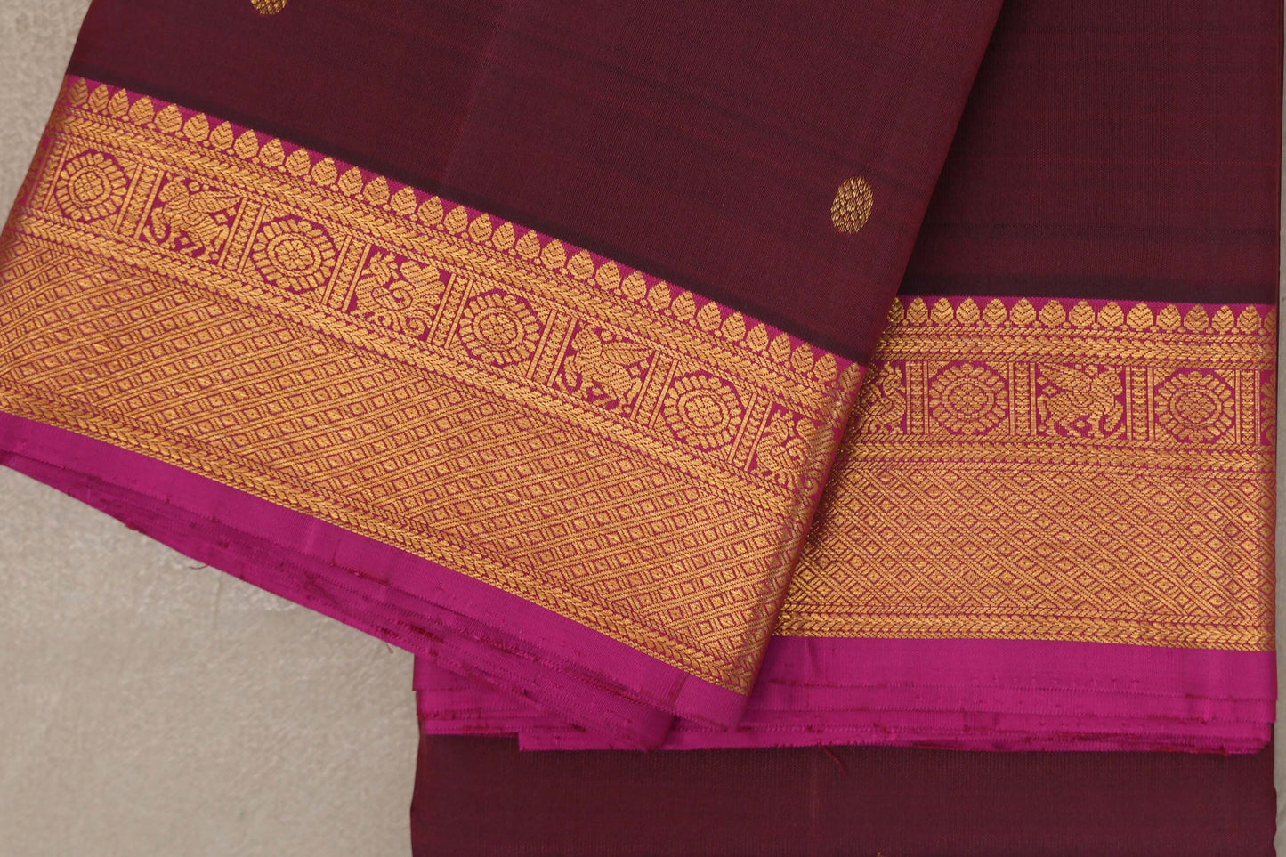 Deep Maroon Vintage Kanjivaram Silk Saree border