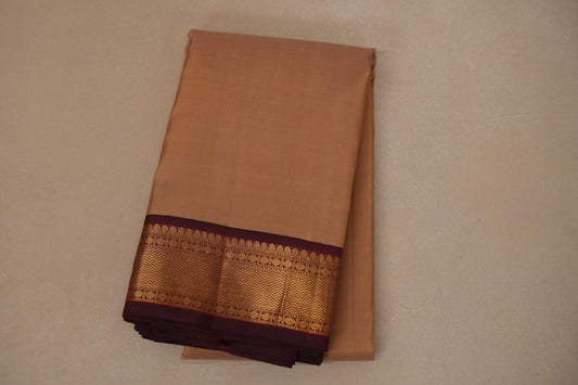 Beige Vintage Kanjivaram Silk Saree by Shreenivas Silks