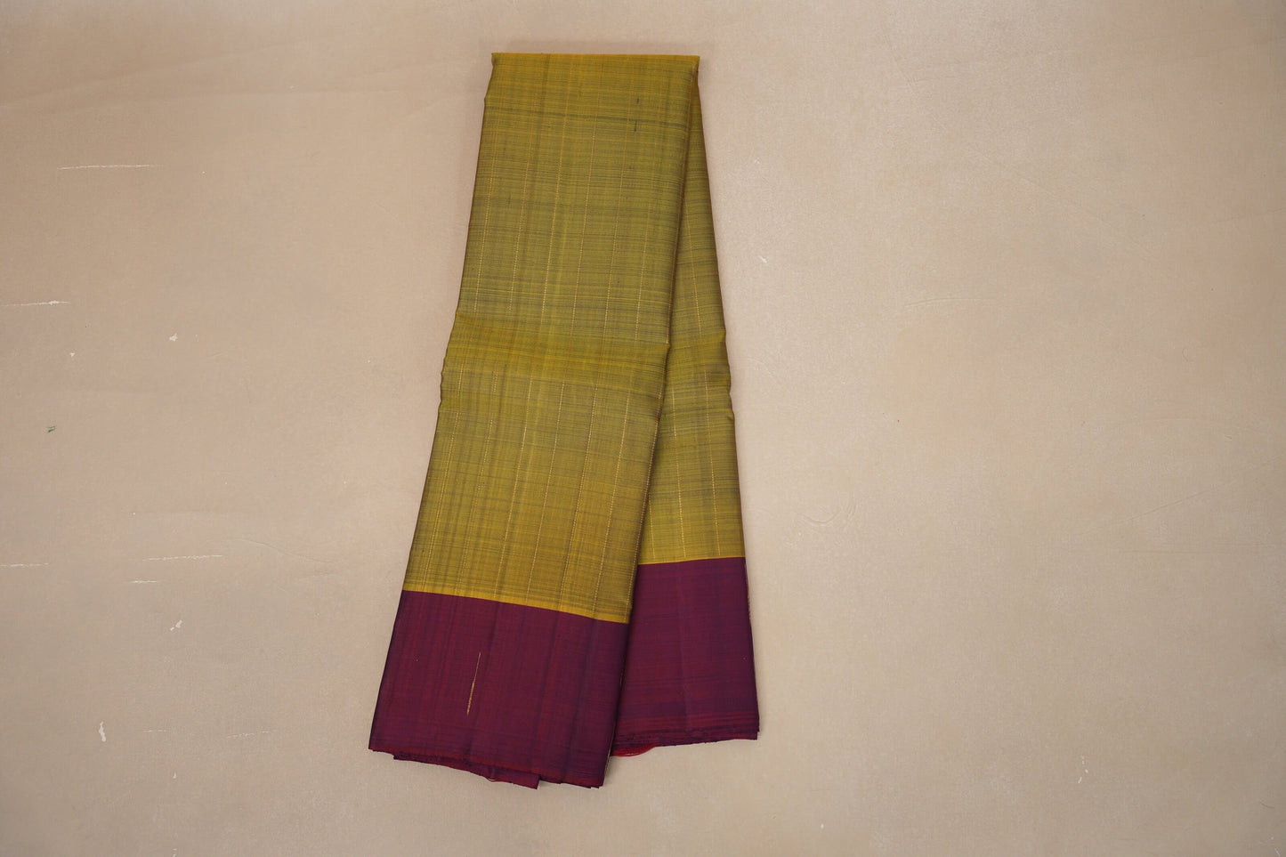 Olive green with magenta border Vintage Kanjivaram Silk Saree