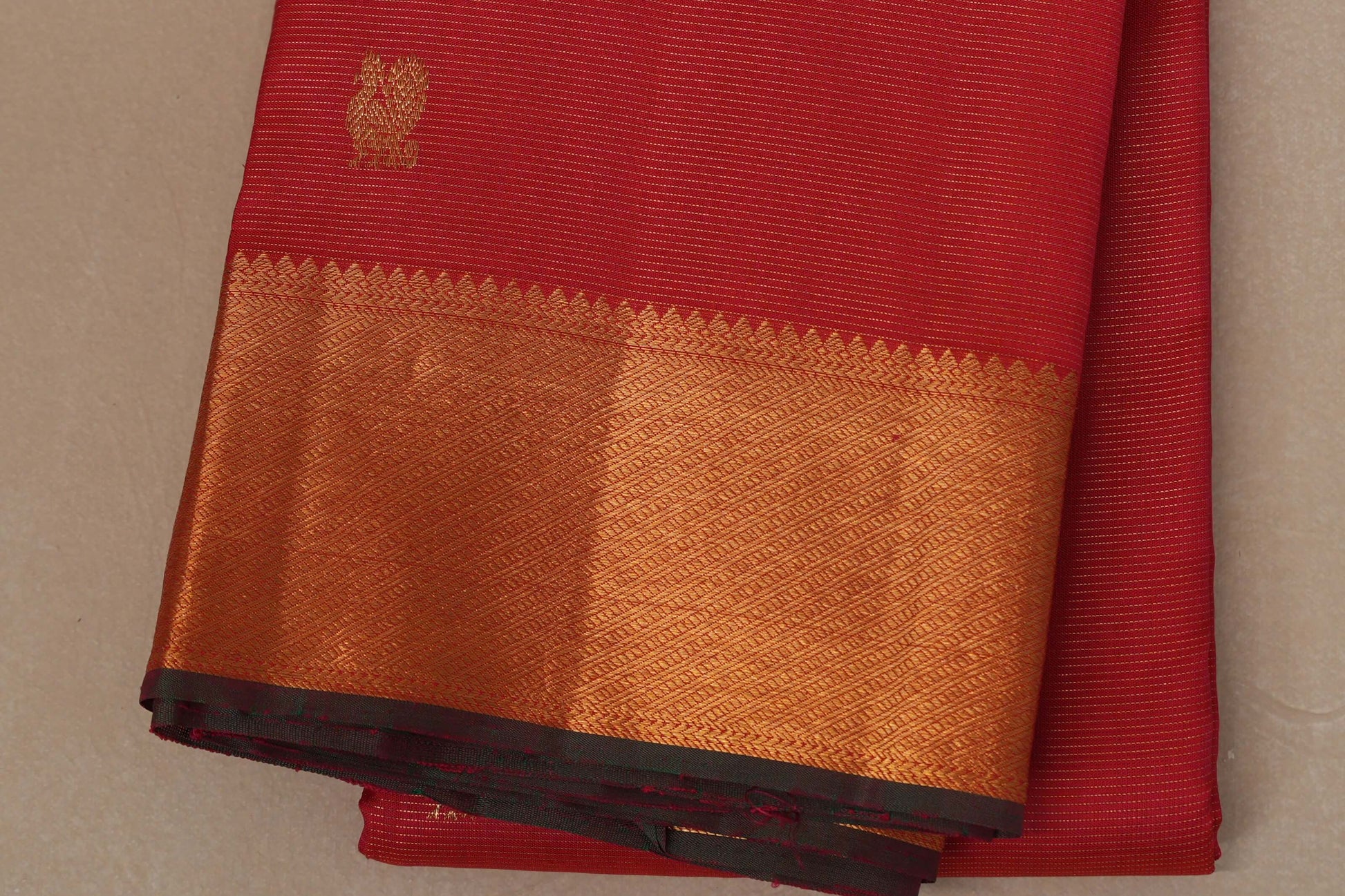 Reddish Pink Vintage Kanjivaram Silk Saree by Shreenivas Silks PSSR018675 - Parisera