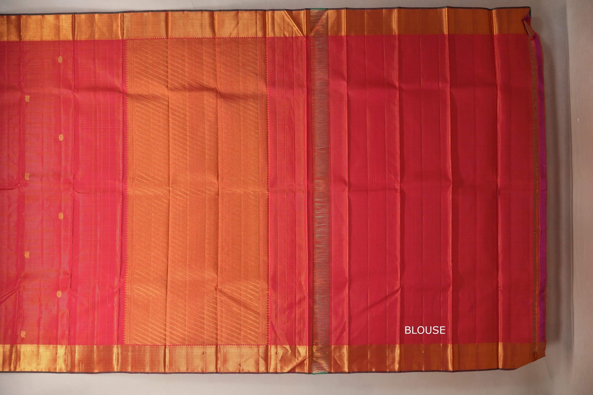 Reddish Pink Vintage Kanjivaram Silk Saree by Shreenivas Silks PSSR018675 - Parisera