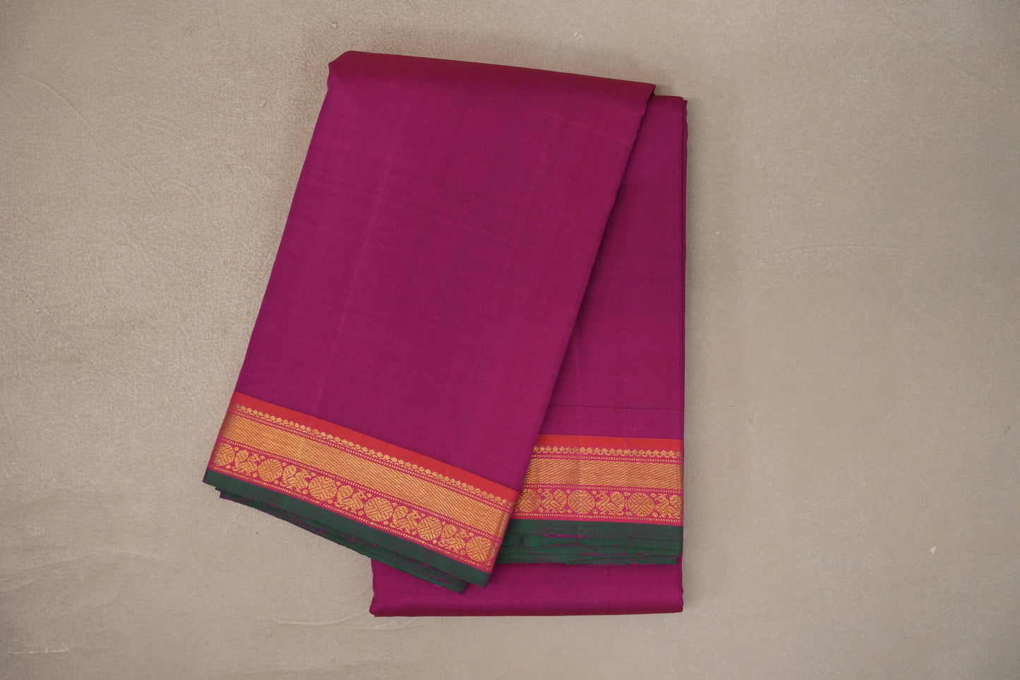 Deep Rani Pink Vintage Kanjivaram Silk Saree