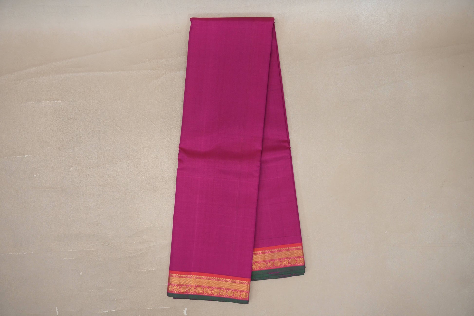Online Deep Rani Pink Vintage Kanjivaram Silk Saree
