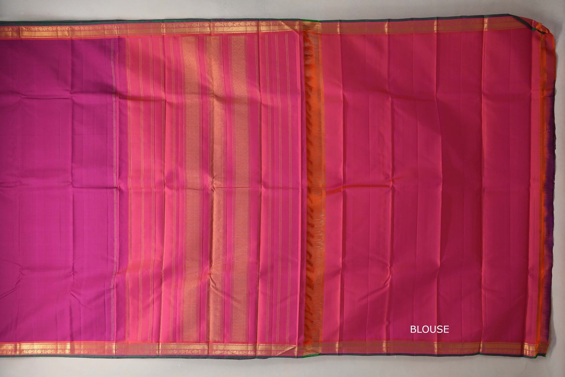 Deep Rani Pink Vintage Kanjivaram Silk Saree blouse