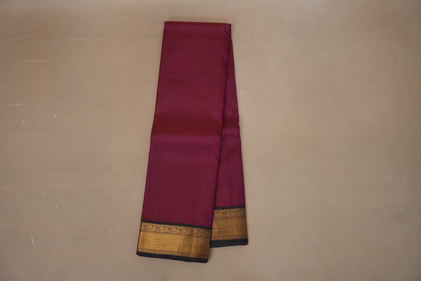 Rani Pink with bottle green border Vintage Kanjivaram Silk Saree by Shreenivas Silks PSSR018680 - Parisera