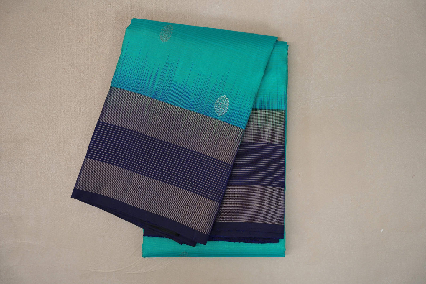 Dual Tone of Green and Blue Light Weight Kanchipuram Silk Saree 
