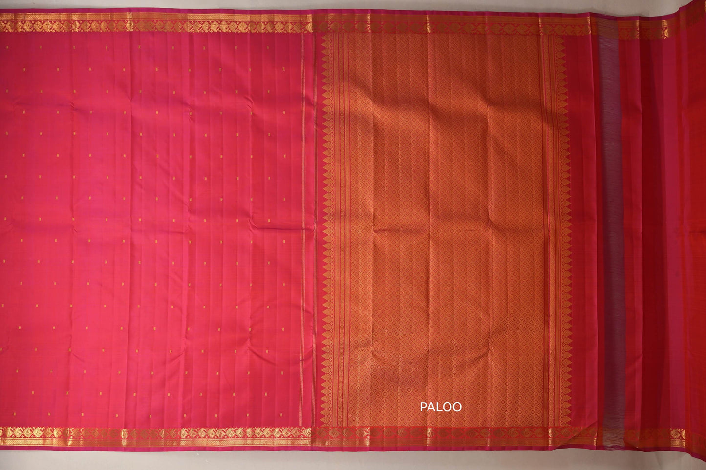 Rani Pink Vintage Kanjivaram Silk Saree by Shreenivas Silk paloo