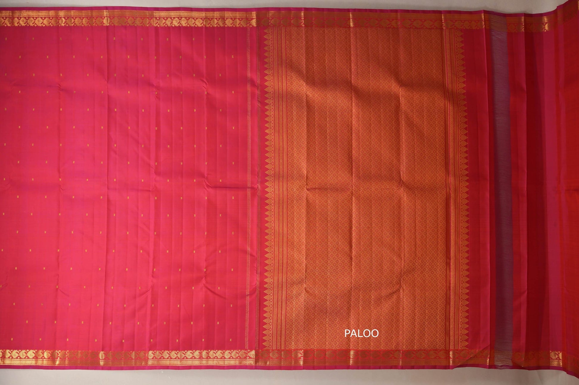 Rani Pink Vintage Kanjivaram Silk Saree by Shreenivas Silk paloo