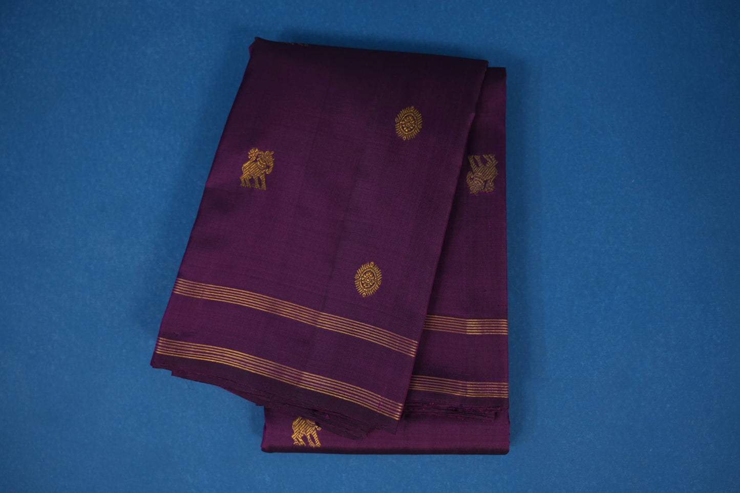 Dark magenta vintage kanjivaram silk saree