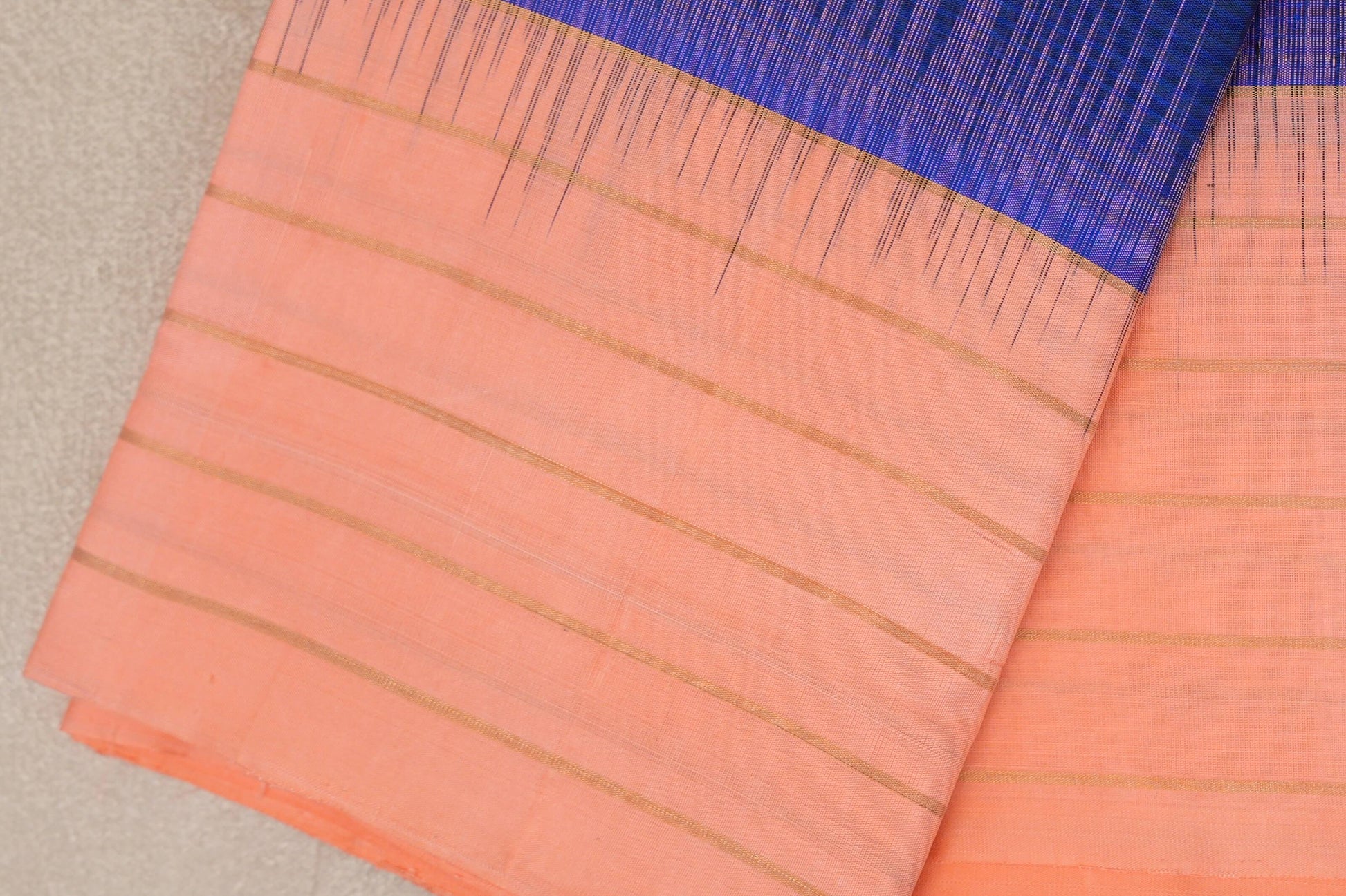 Deep Royal Blue Light Weight Kanchipuram Silk Saree border