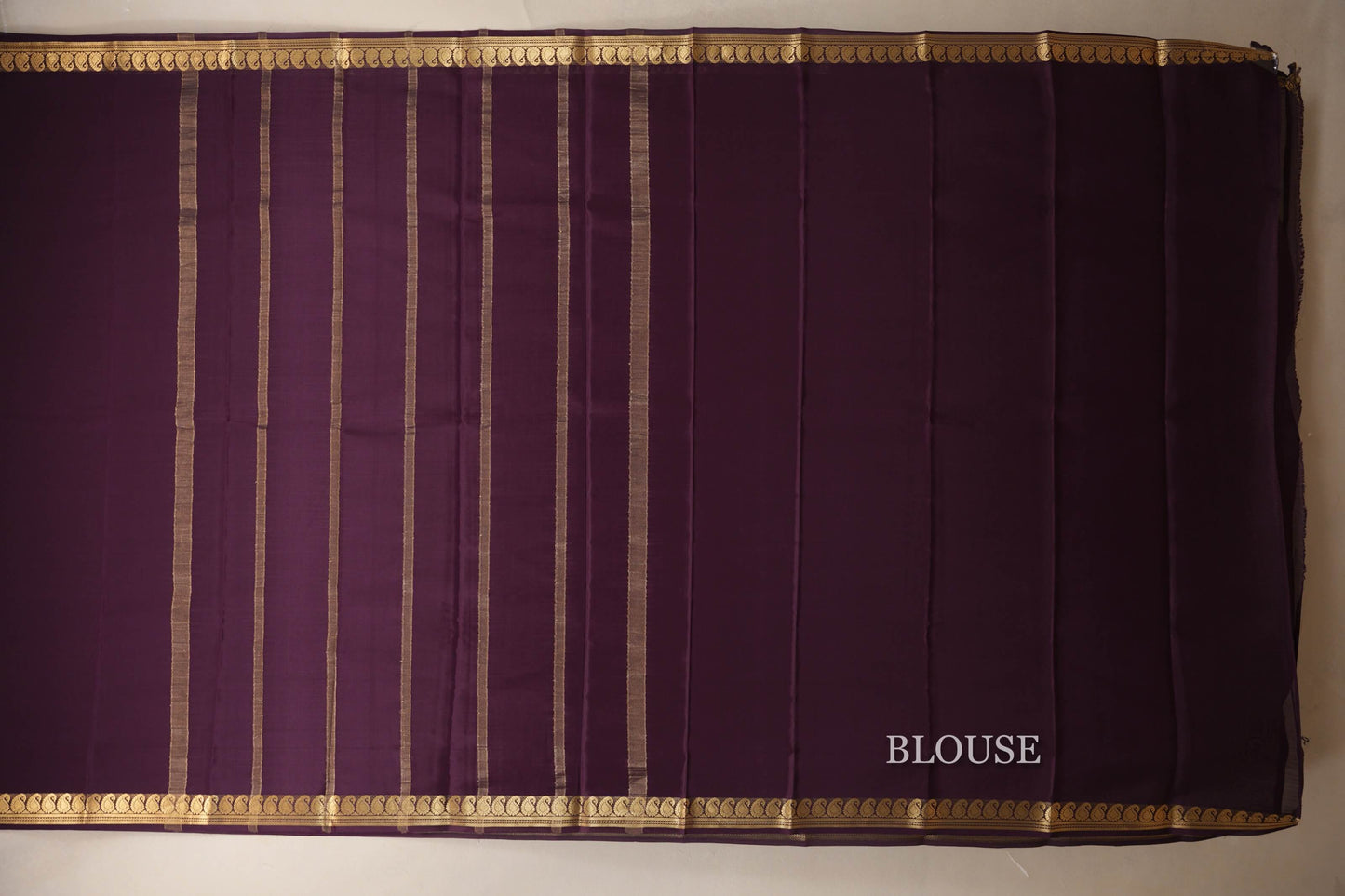 Deep Wine Purple Mysore Silk Saree blouse