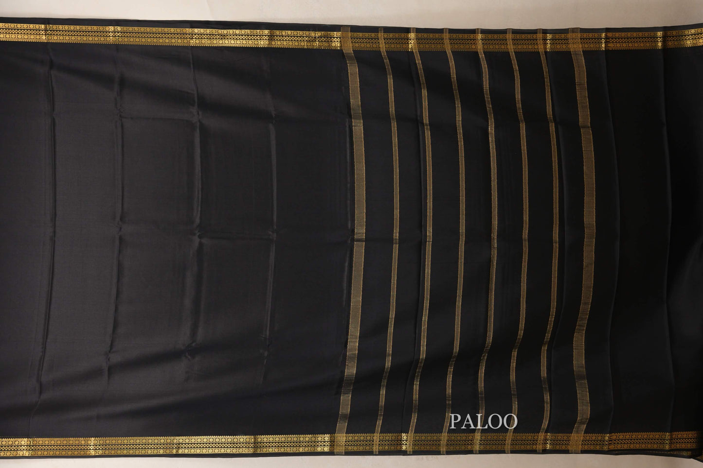 Black Mysore Silk Saree  paloo