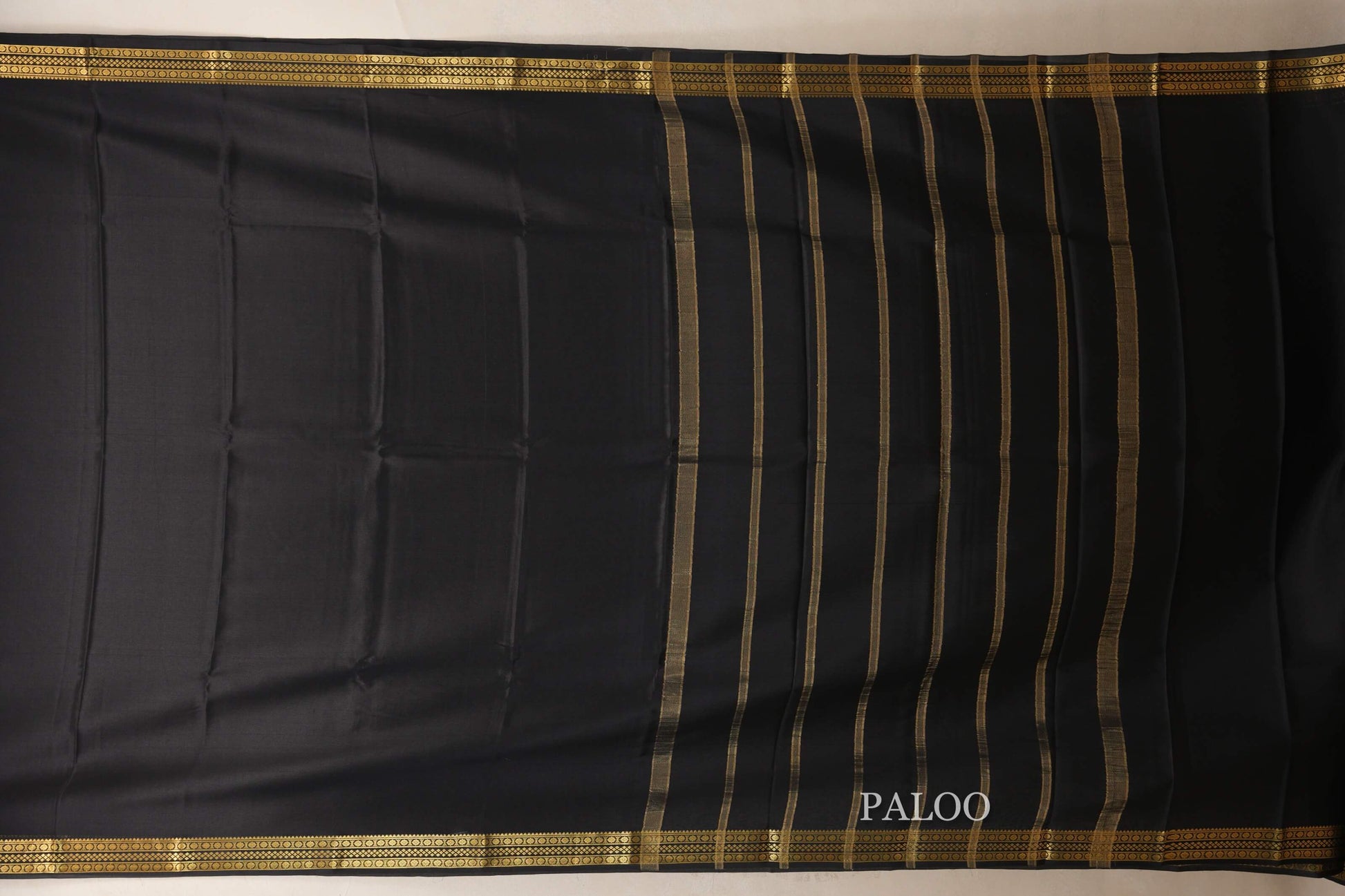 Black Mysore Silk Saree  paloo
