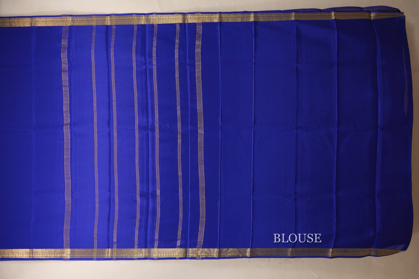 Deep Royal Blue Mysore Silk Saree  blouse
