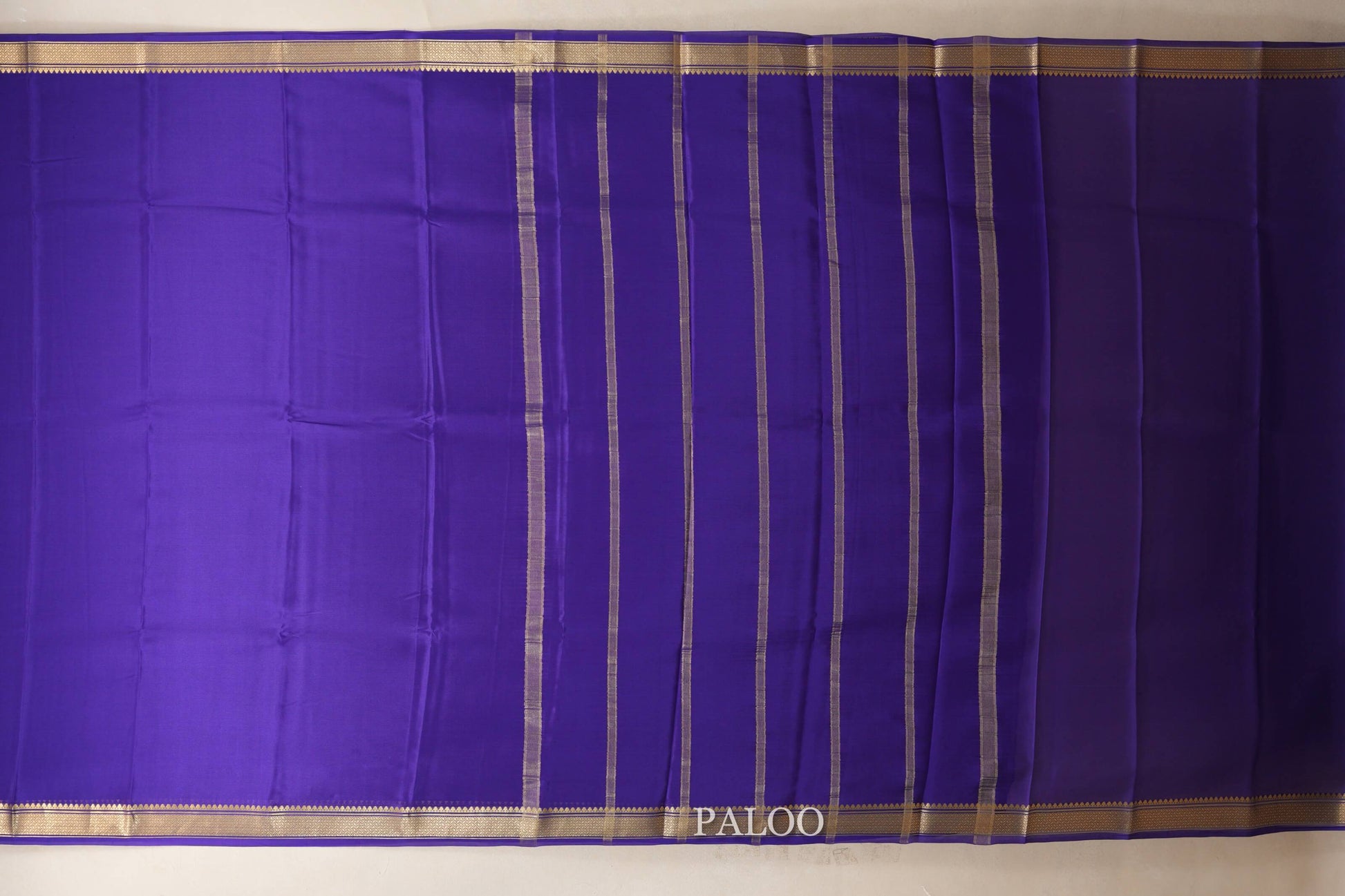 Deep Violet Mysore Silk Saree paloo