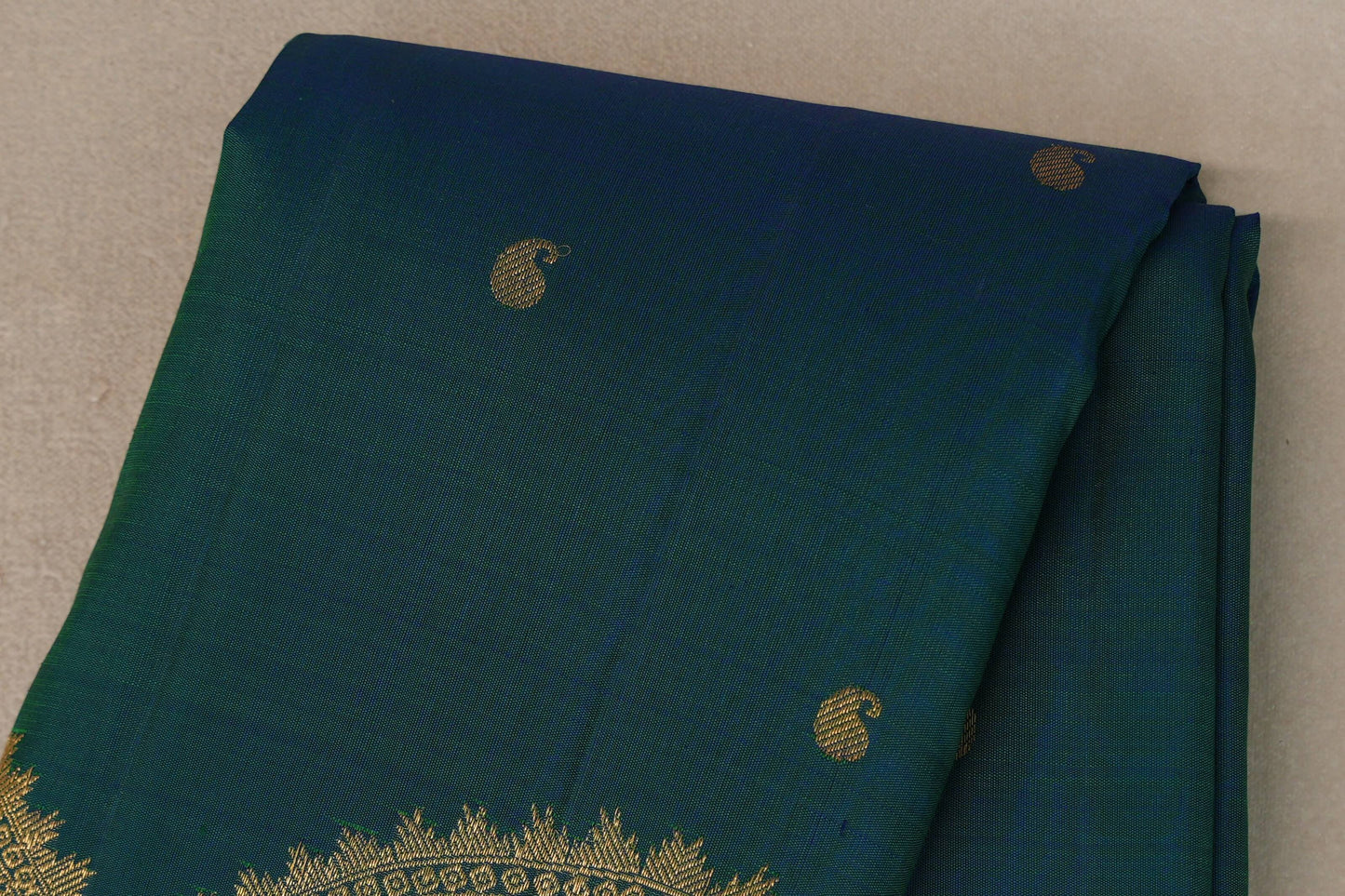 Peacock Blue Plant Based Kanjivaram Silk Saree body