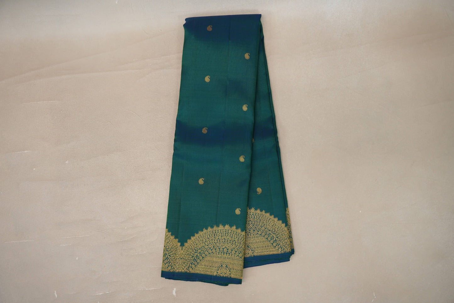 Online Peacock Blue Plant Based Kanjivaram Silk Saree