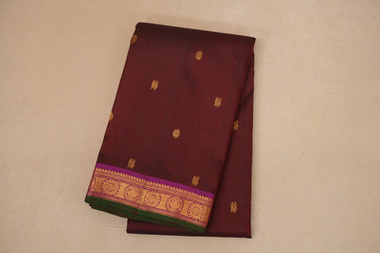 Deep maroon Vintage Kanjivaram Silk Saree