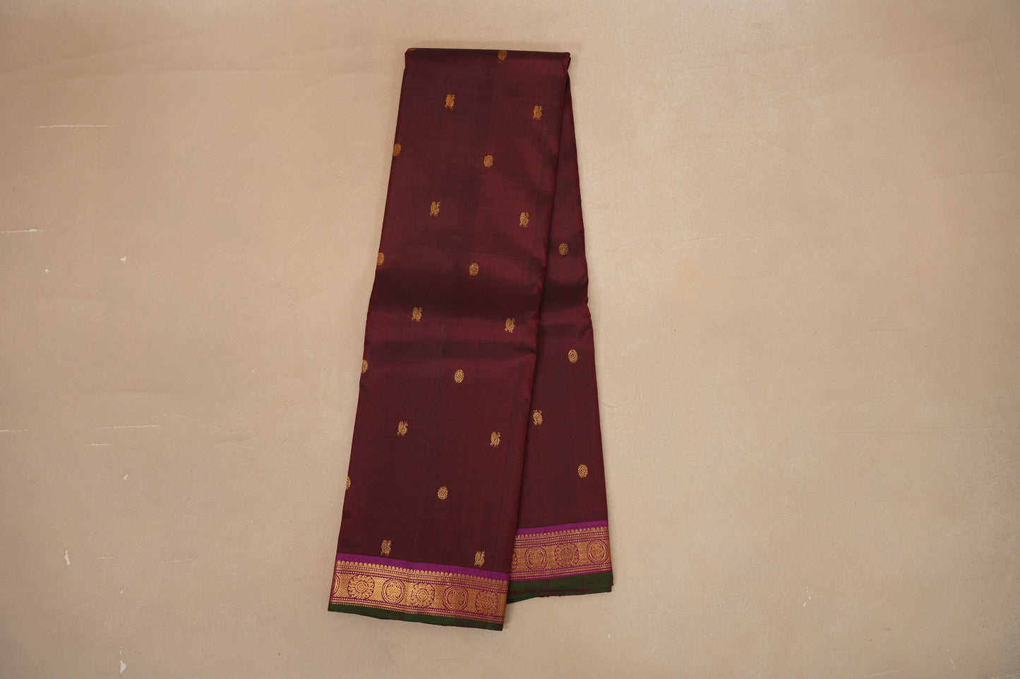 Deep maroon Vintage Kanjivaram Silk Saree by Shreenivas Silks PSSR018683