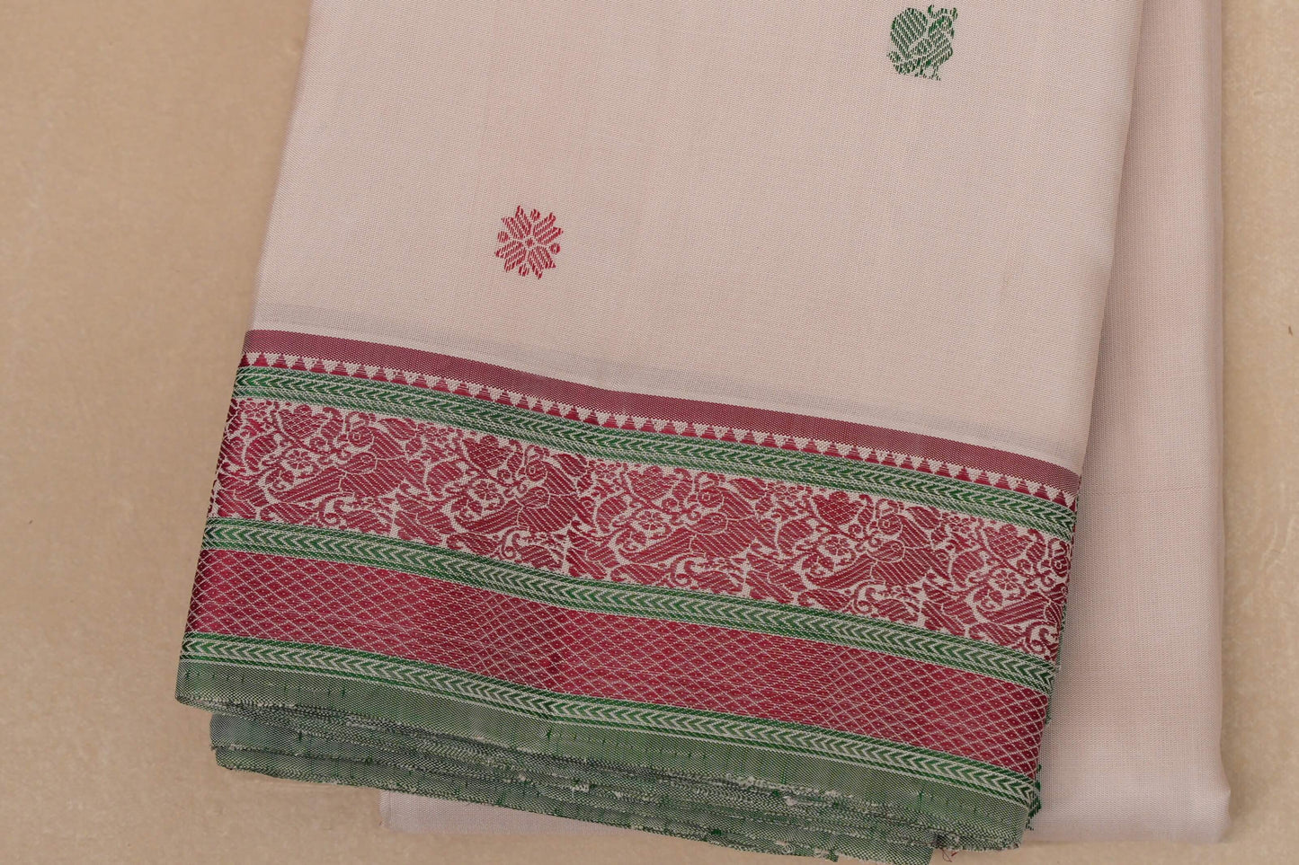 Beige Vintage Kanjivaram Silk Saree by Shreenivas Silks PSSR018684