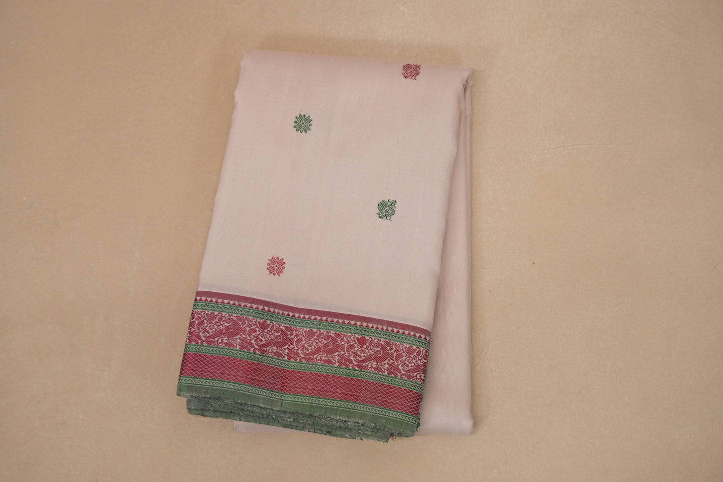 Beige Vintage Kanjivaram Silk Saree