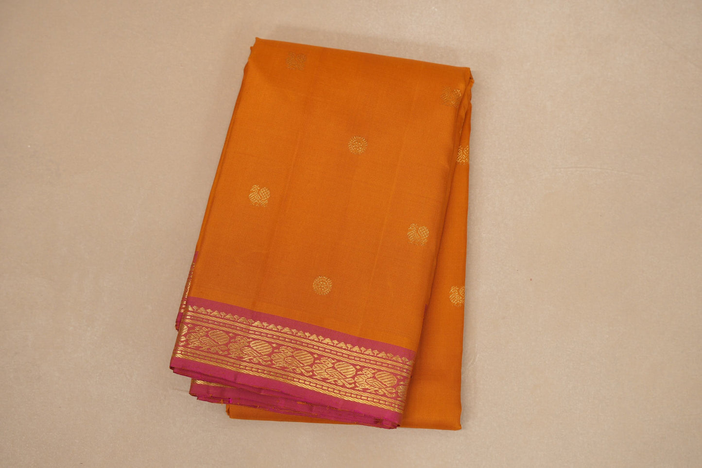 Mustard yellow Vintage Kanjivaram Silk Saree 