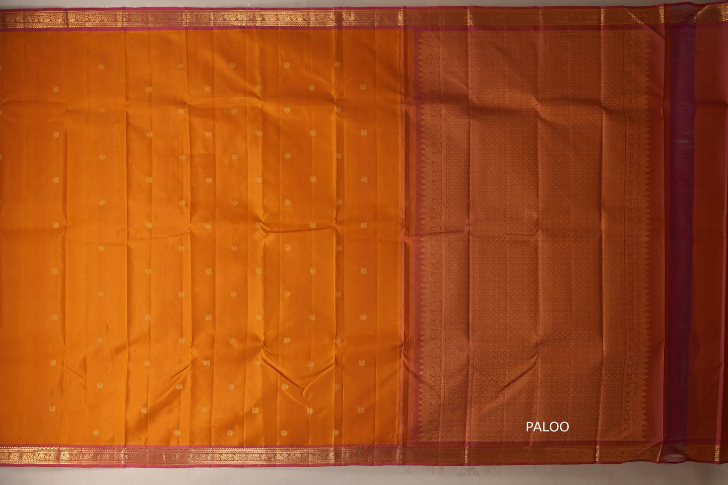 Mustard yellow Vintage Kanjivaram Silk Saree  paloo
