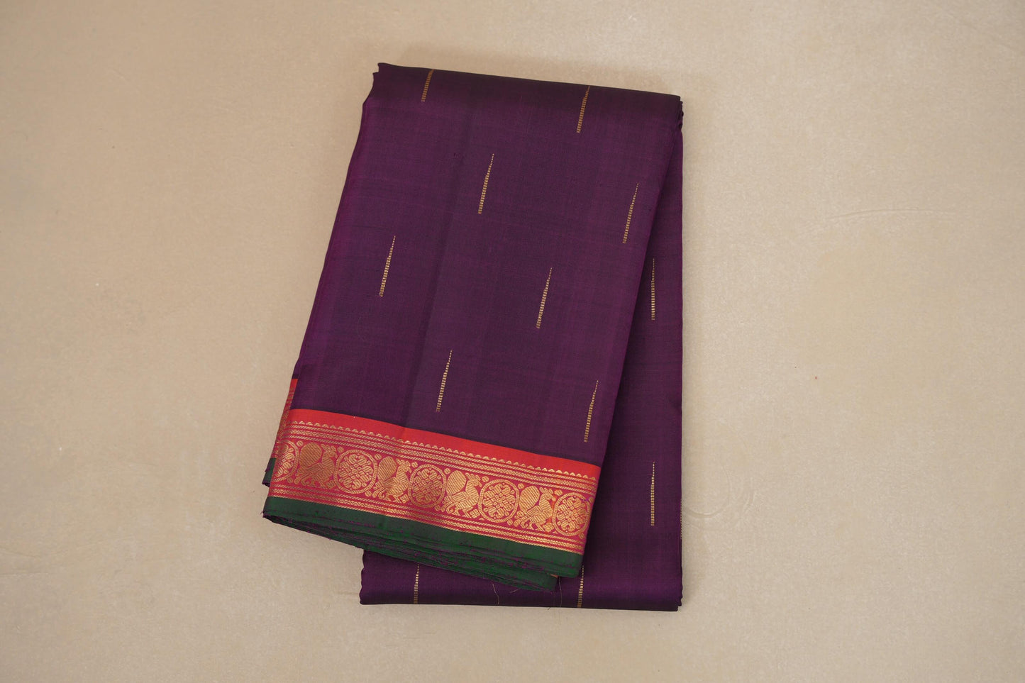 Deep purple Vintage Kanjivaram Silk Saree