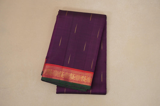 Deep purple Vintage Kanjivaram Silk Saree
