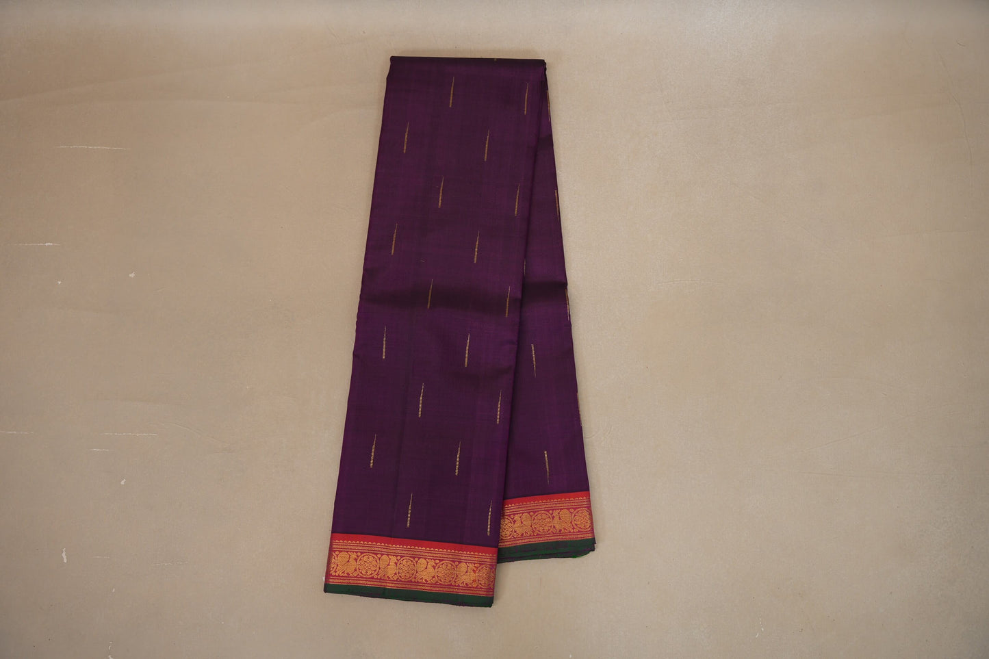 Deep purple Vintage Kanjivaram Silk Saree by Shreenivas Silks PSSR018689