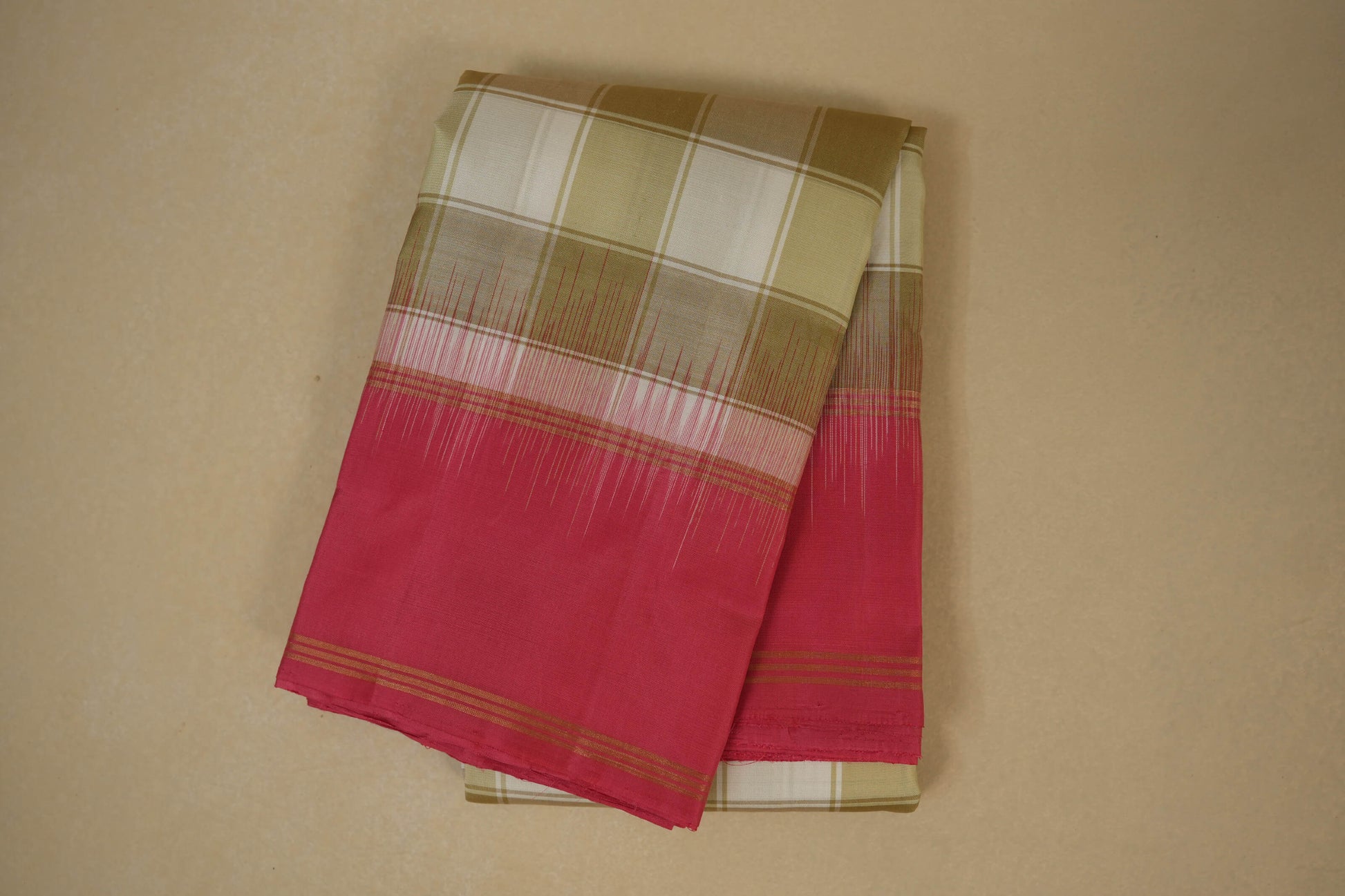 Checked light weight kanjivaram silk saree