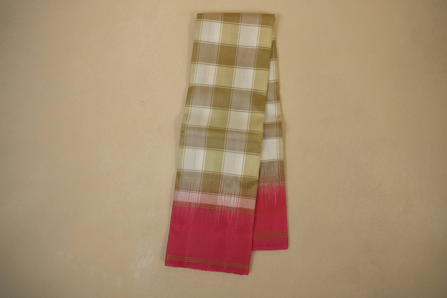 Checked light weight kanjivaram silk saree