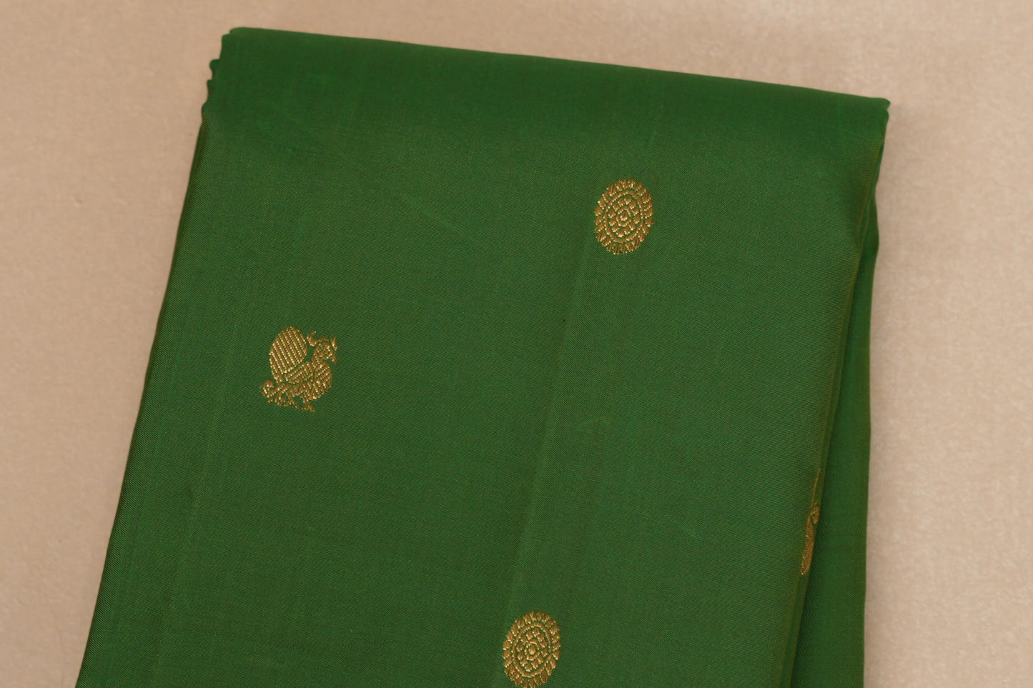 Bright Leaf Green with magenta border Vintage Kanjivaram Silk Saree body