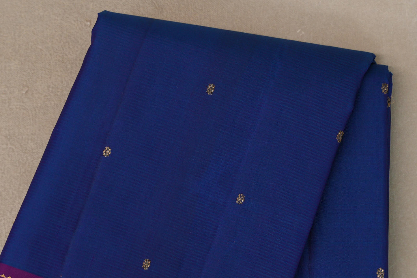 Classic Blue with Deep Magenta with Olive Yellow Borders Vintage Kanjivaram Silk Saree body