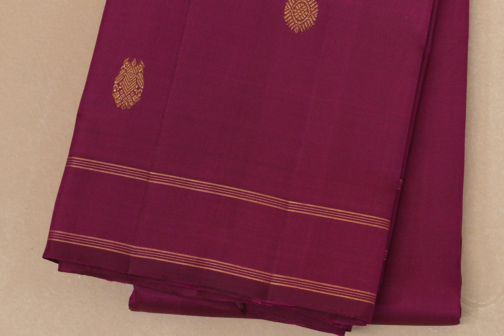 Magenta purple Vintage Kanjivaram Silk Saree border