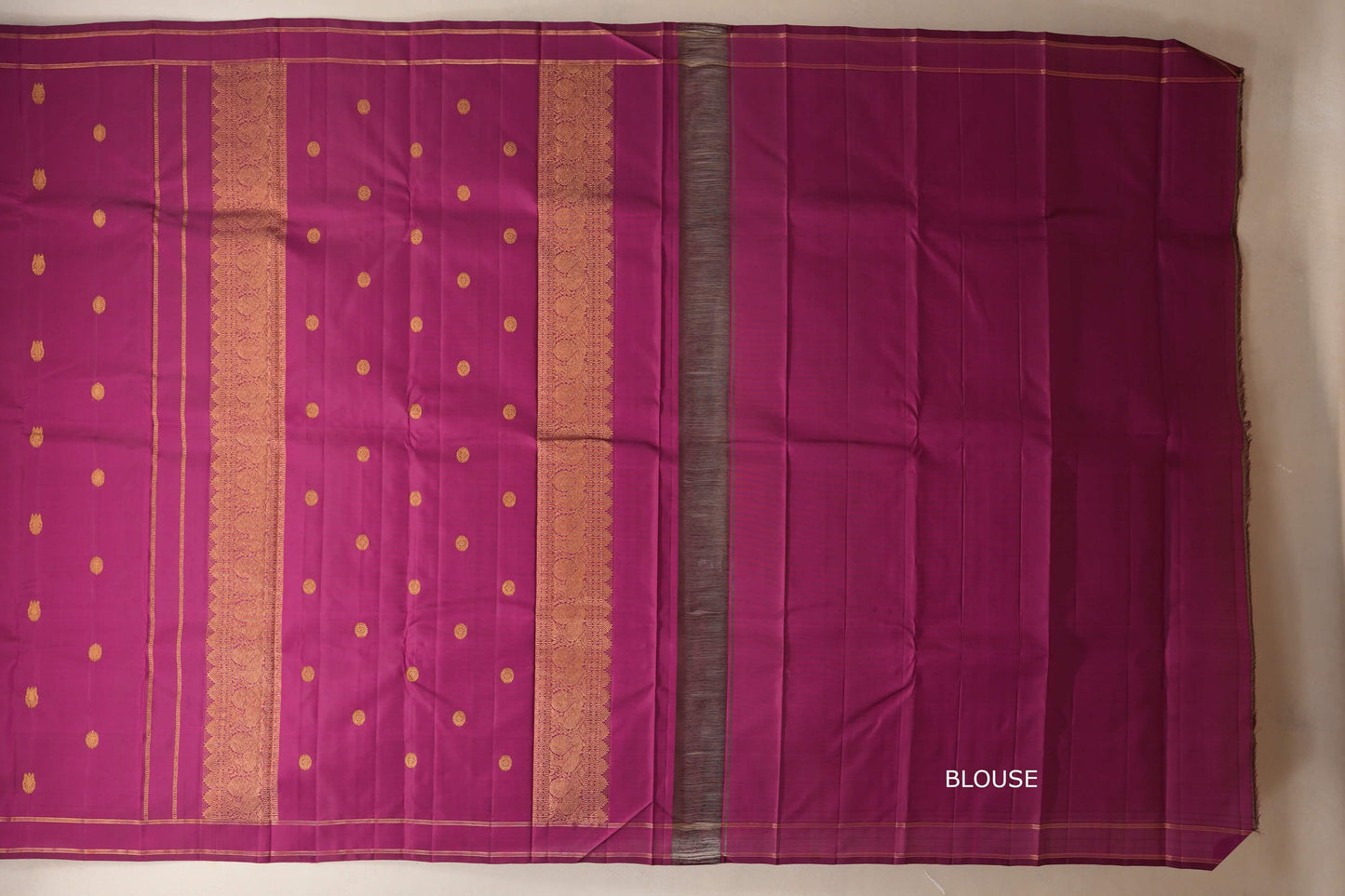 Magenta purple Vintage Kanjivaram Silk Saree blouse