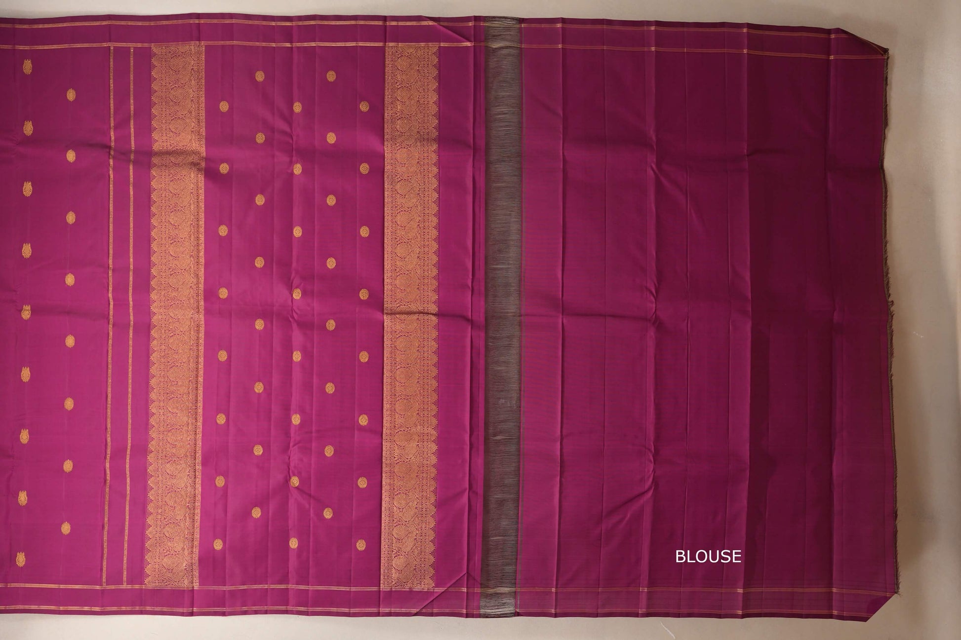 Magenta purple Vintage Kanjivaram Silk Saree blouse