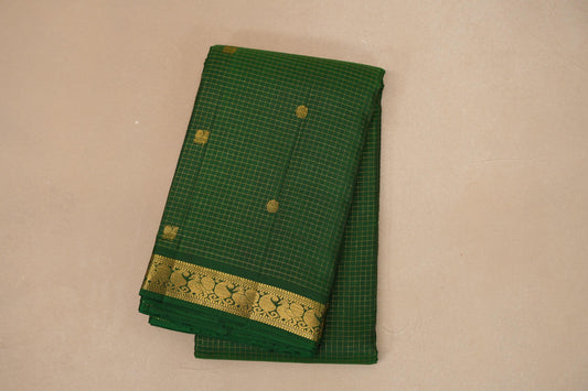 Deep Bottle Green Vintage Kanjivaram Silk Saree