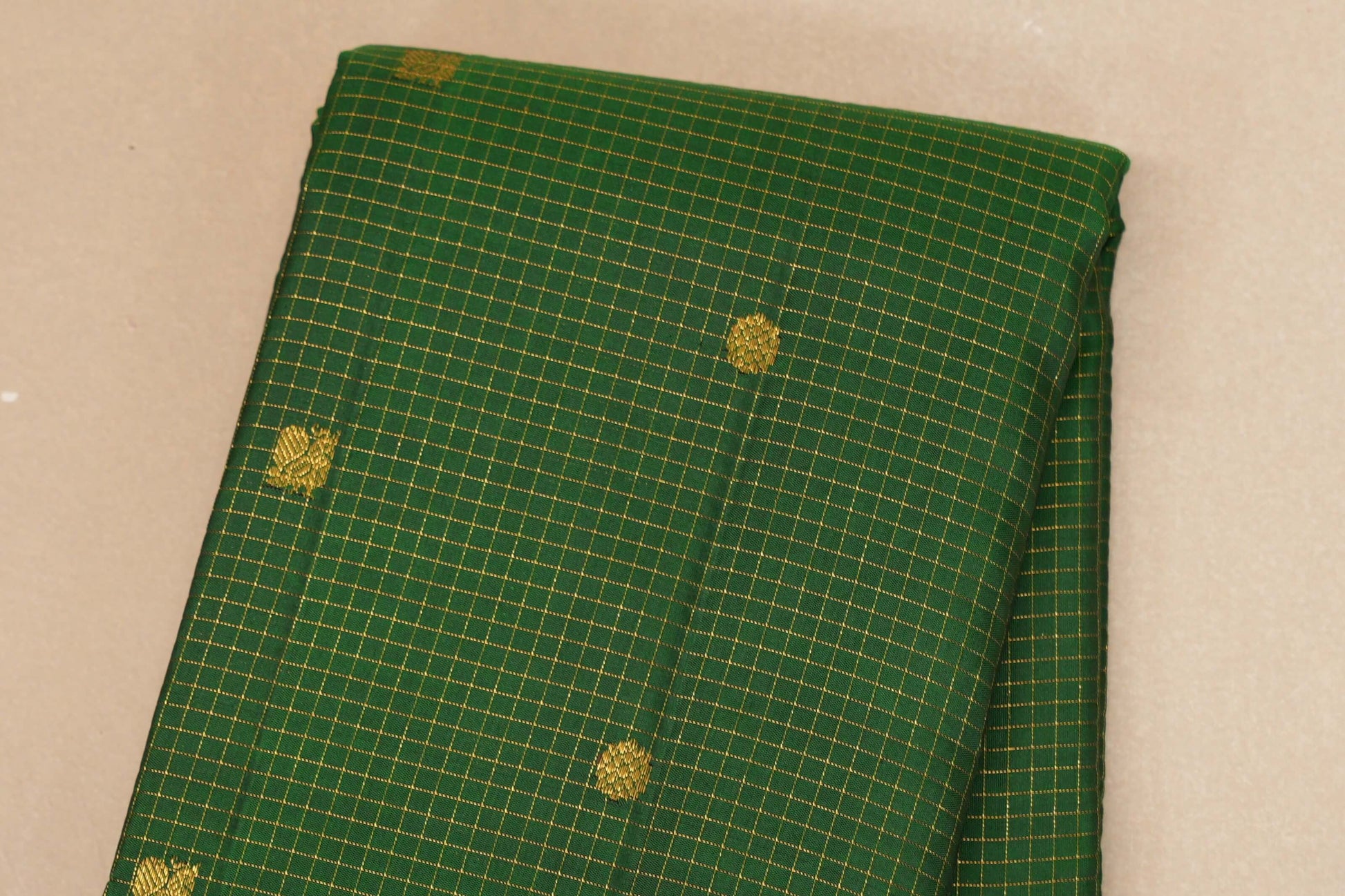 Deep Bottle Green Vintage Kanjivaram Silk Saree body