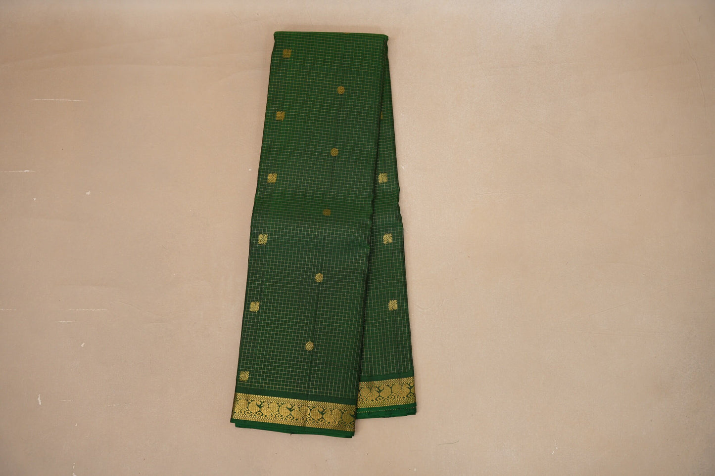 Deep Bottle Green Vintage Kanjivaram Silk Saree by Shreenivas Silks PSSR018692