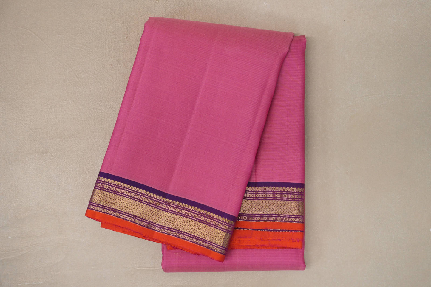 Rose Pink Vintage Kanjivaram Silk Saree
