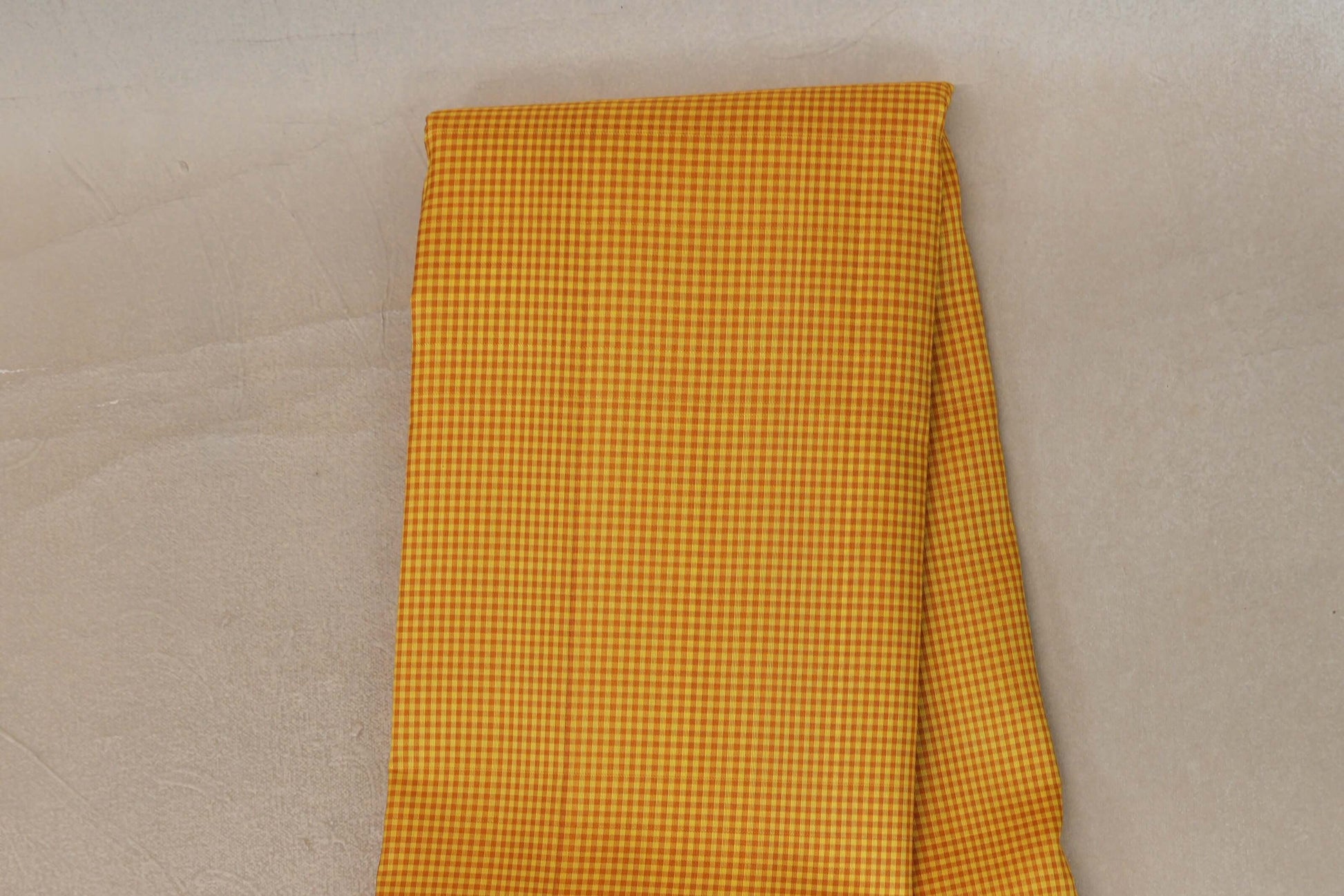 Yellow with Mustard Checks with Rettai Pettu Borders Vintage Kanjivaram Silk Saree body