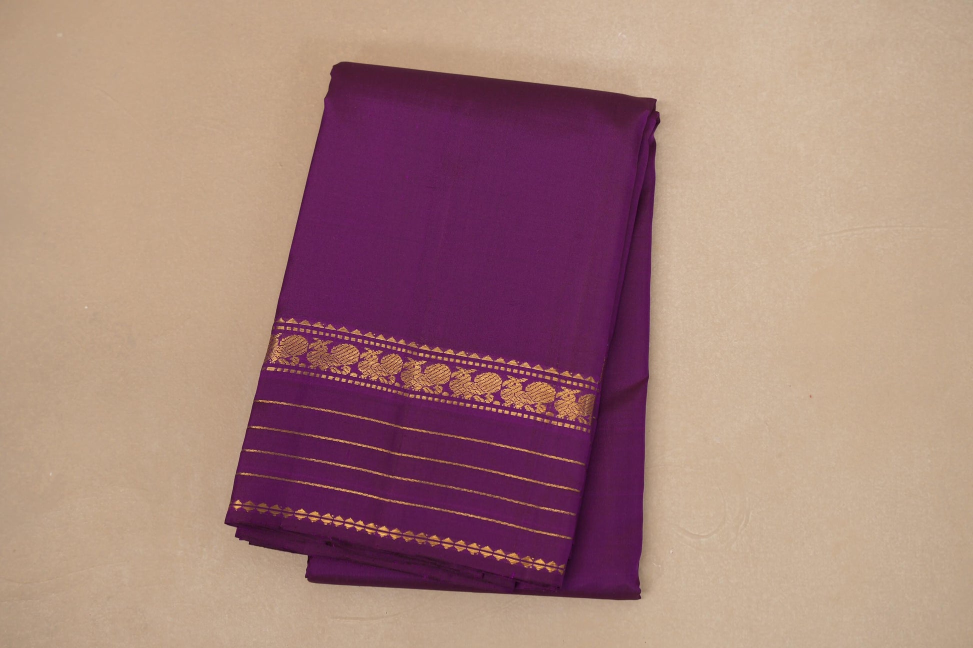Deep violet Vintage Kanjivaram Silk Saree