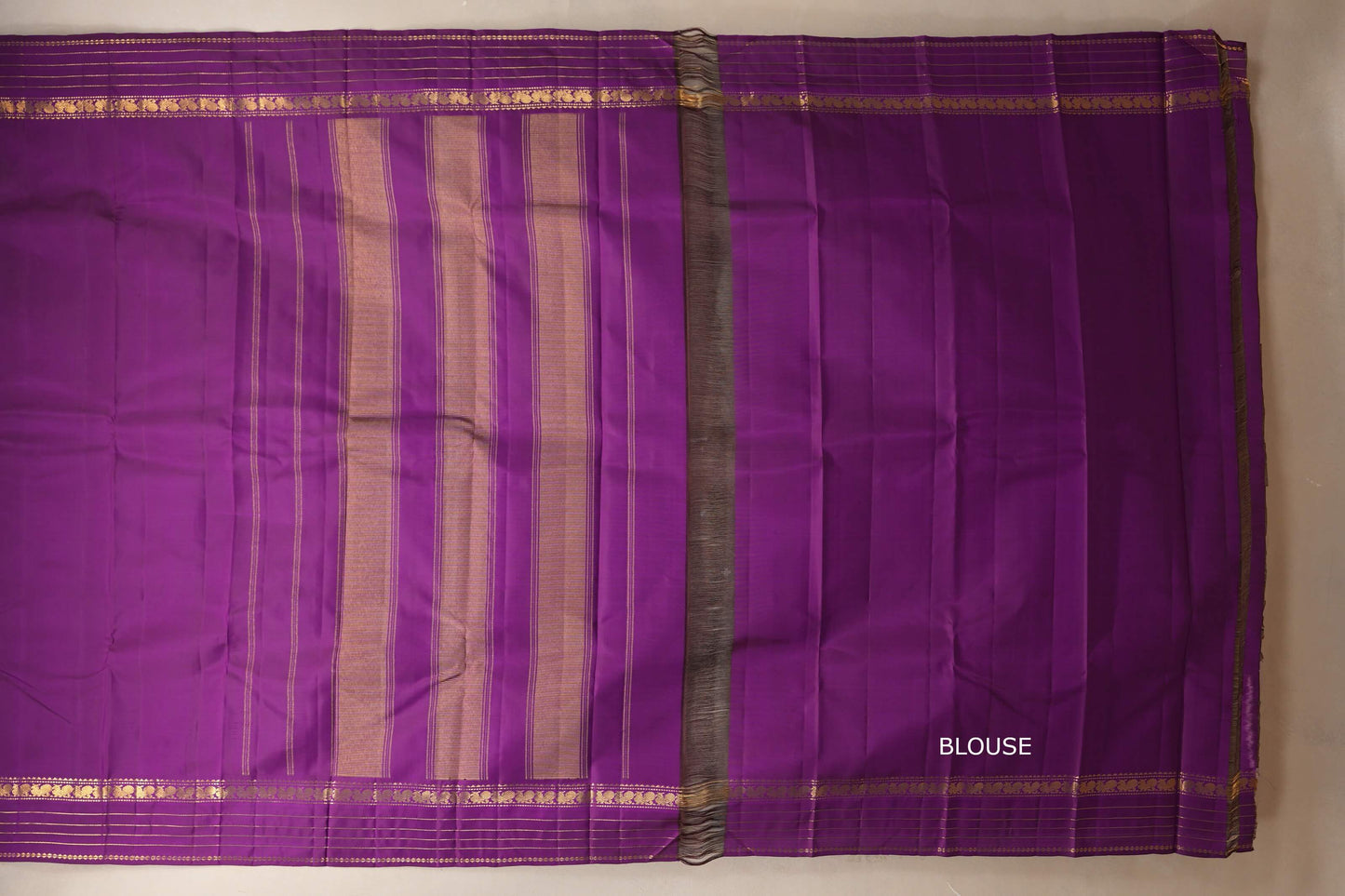 Deep violet Vintage Kanjivaram Silk Saree blouse