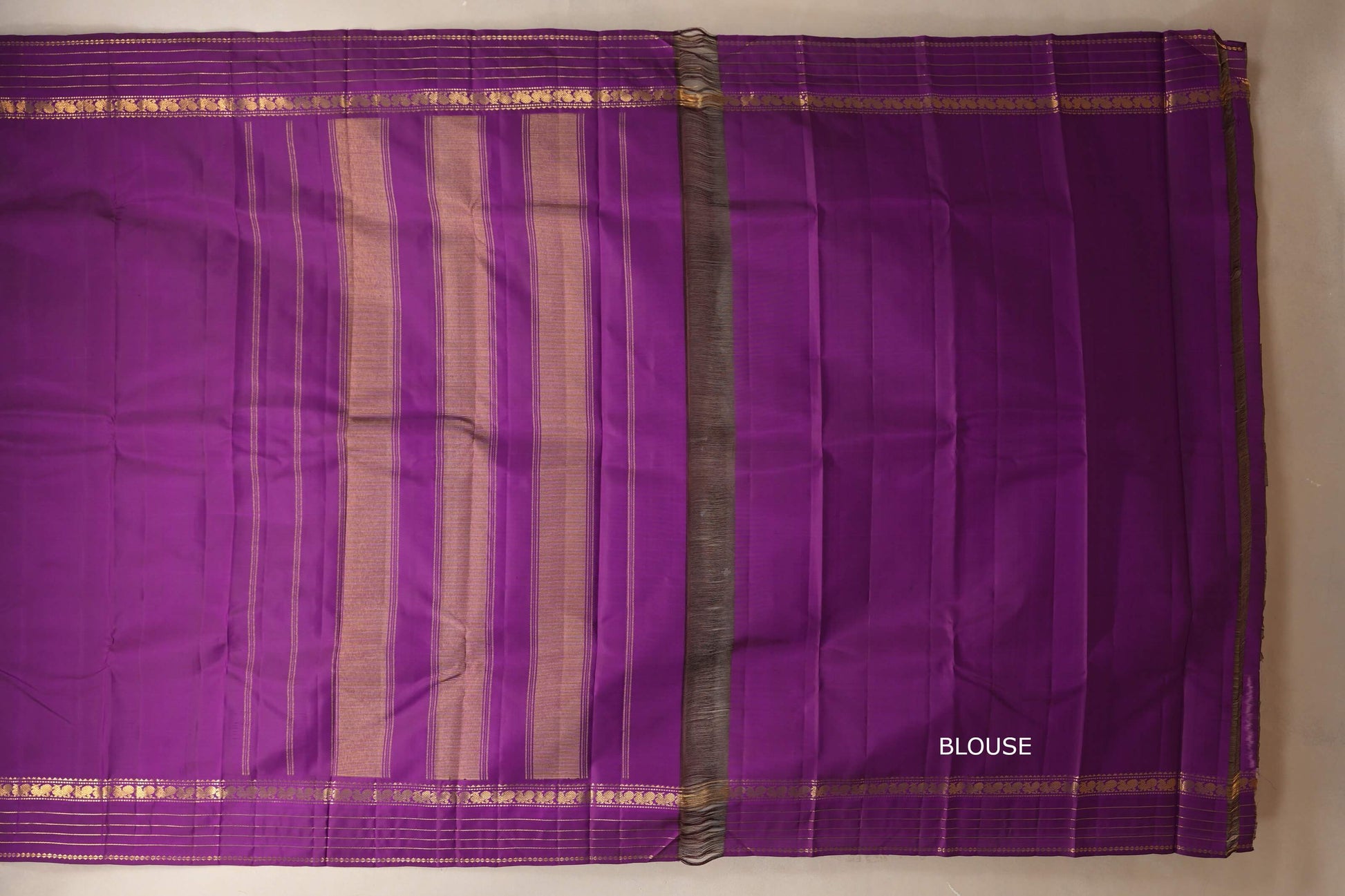 Deep violet Vintage Kanjivaram Silk Saree blouse