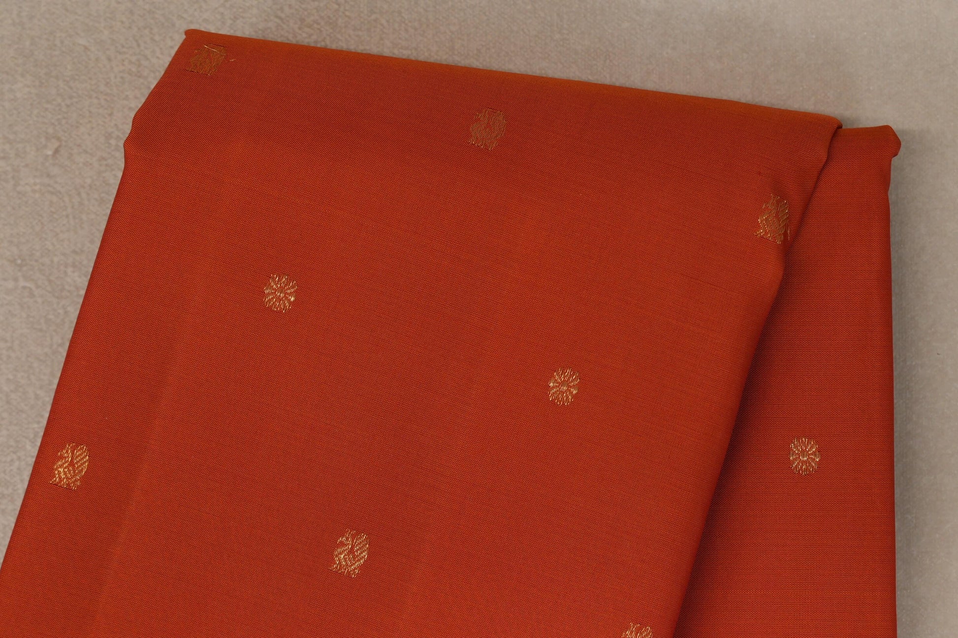 Rust Orange Vintage Kanjivaram Silk Saree body