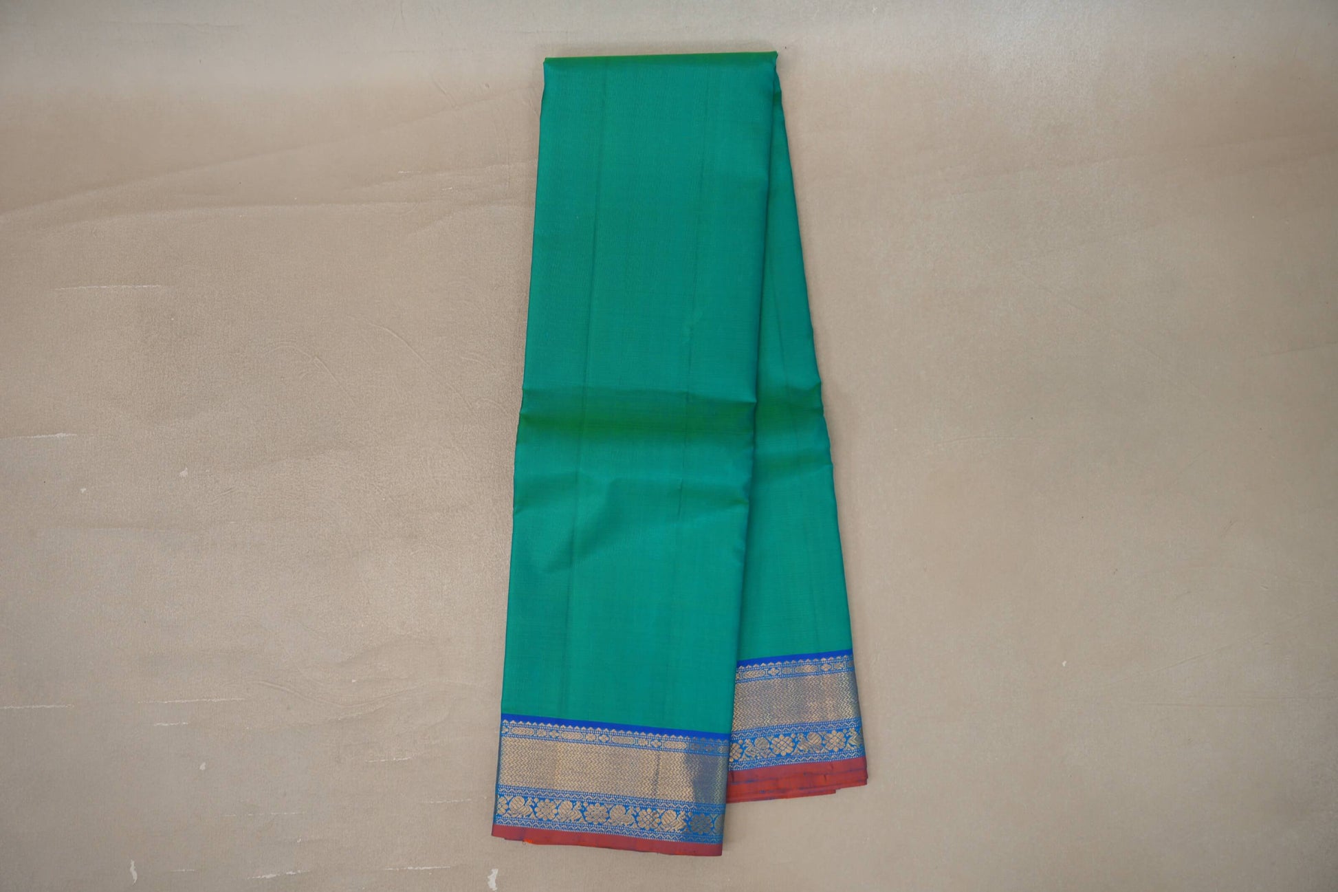 Online Dual Tone of Blue & Green Vintage Kanjivaram Silk Saree