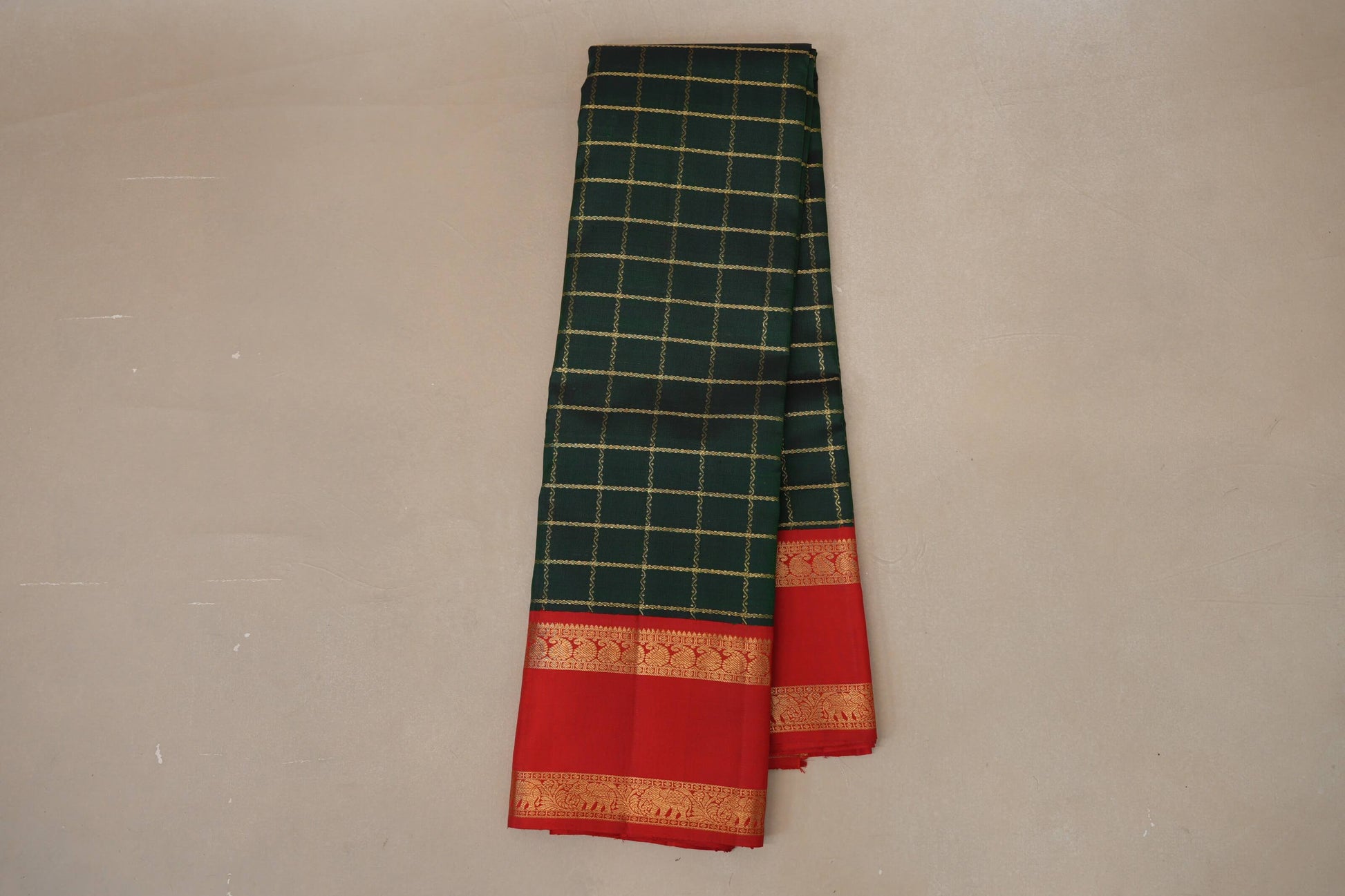 Dark Bottle Green  Kanjivaram Silk Saree  online