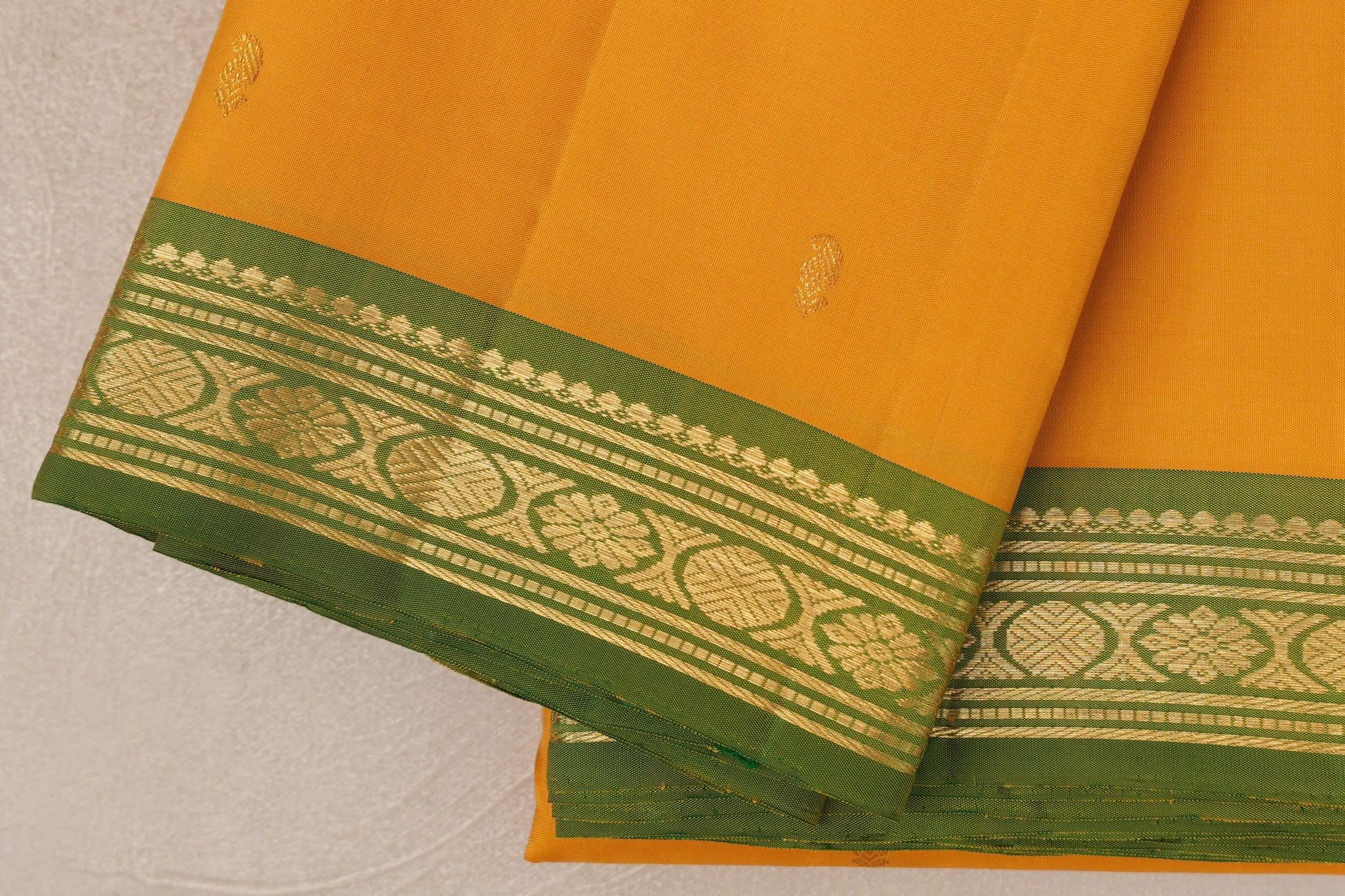 Mustard Vintage Kanjivaram Silk Saree border